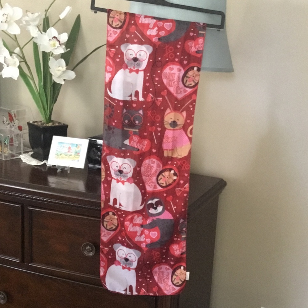 Charming Valentines Playful Animal Print Red Scarf